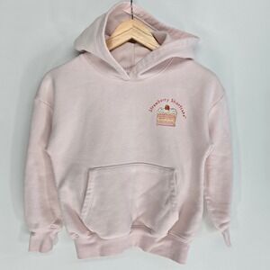 Strawberry Shortcake Hoodie Girls Medium M 8 Pink Fleece Hooded Sweatshirt